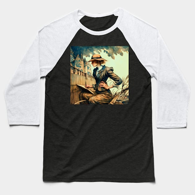 Plein Air Artist Baseball T-Shirt by JimDeFazioPhotography